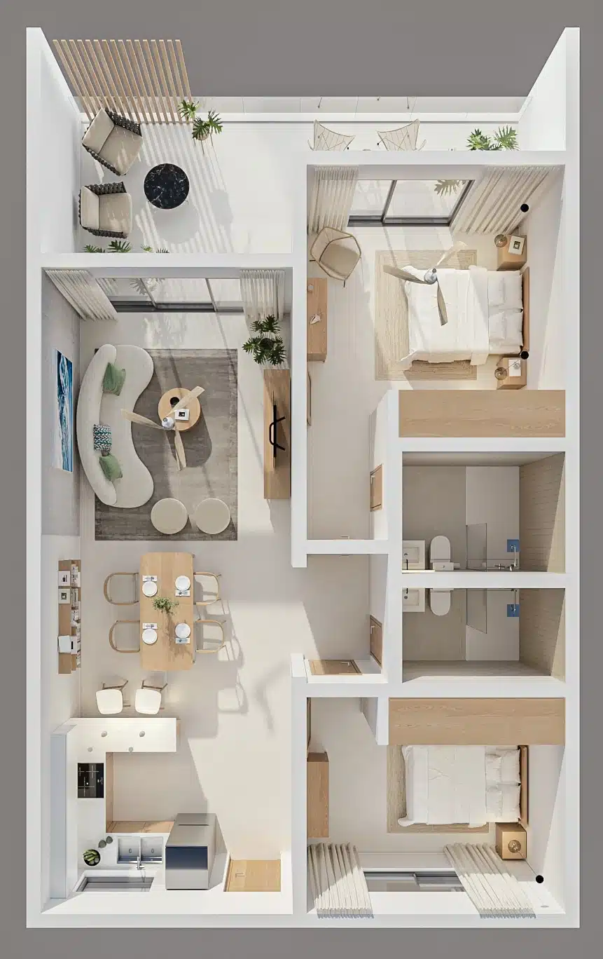 104 m2 Apartment Floor Plan