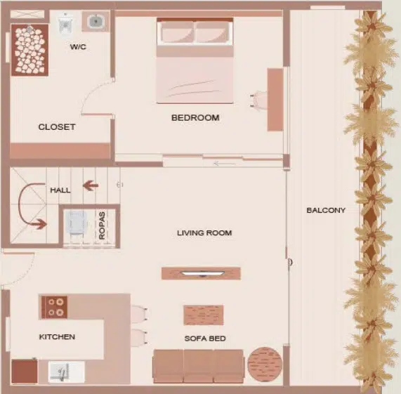 Type C Apartment. Entry level